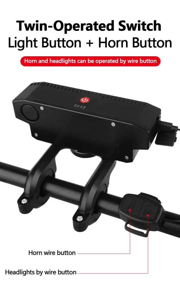 5/8 LED Bicycle Front Light USB Rechargeable 130dB Cycling Bike Horn Easy to Install 6 Modes Bicycle Bell Light - Image 13