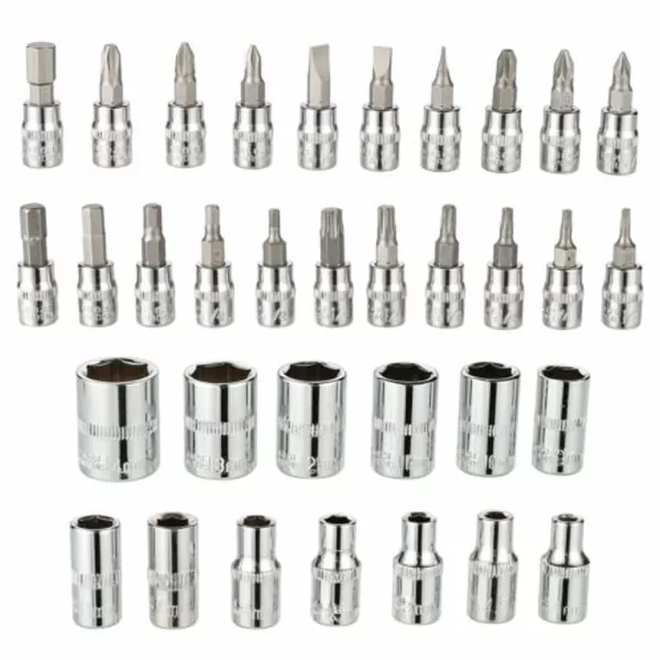 46PCS Ratchet Wrench Set Kit 1/4' Metric Drive Ratchet Phillips Torx Bits Allen Key Screwdriver - Image 4