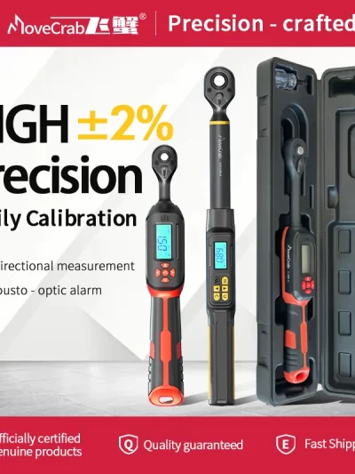 MOVECRAB Digital Torque Wrench 1-340N.m 2% Accuracy Preset & LED/Buzzer Alerts