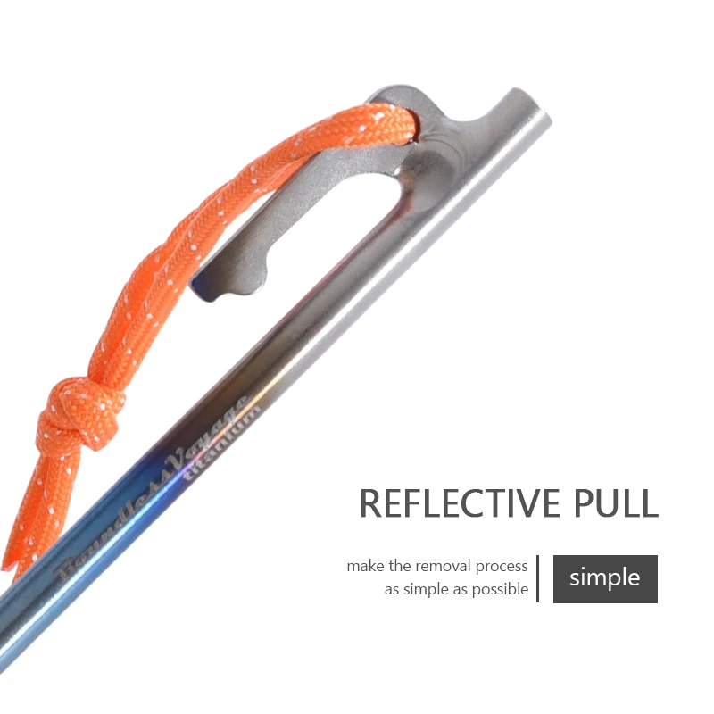 Boundless Voyage 6pcs Heavy Duty Titanium Alloy Camping Tent Stakes Peg for Outdoor Trip Hiking - Image 9