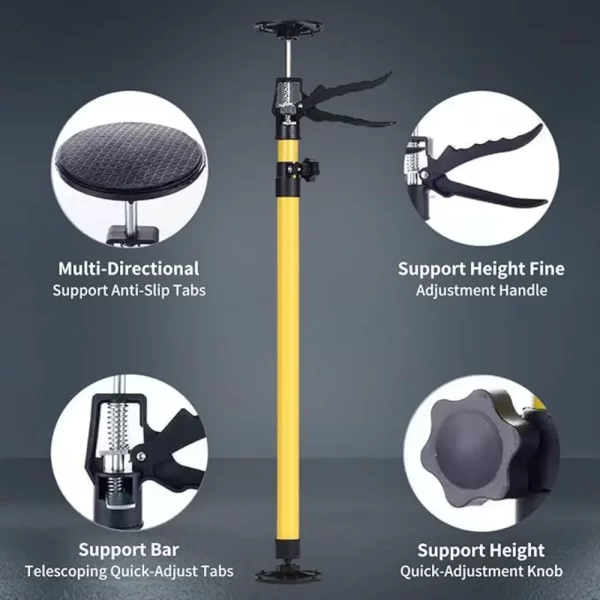 2Pcs Labor-Saving Telescopic Steel Support Rod Cabinet Jack Drywall Construction Tool Extensible Non-slip Hand Lifting Jack Tool - Image 4