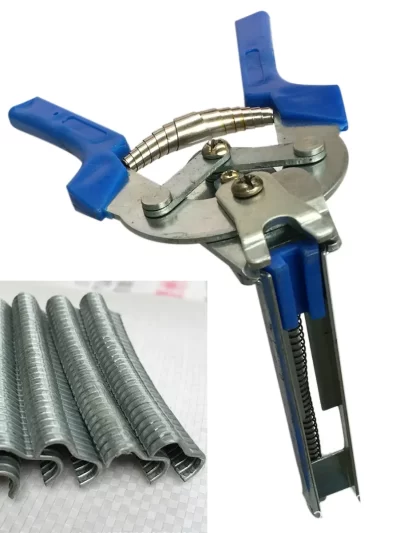 New Hog Ring Plier Tool or 600pcs M Clips Staples Chicken Mesh Cage Wire Fencing