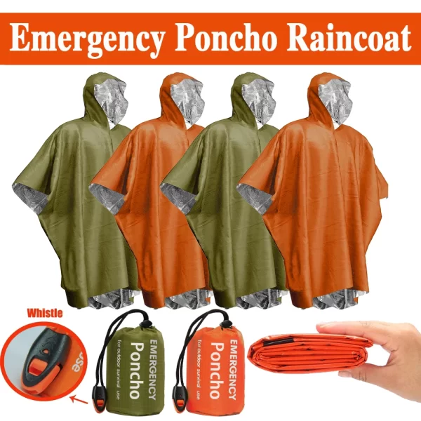 Emergency Rain Poncho Thermal Blanket Poncho Weather Proof Outdoor Survival Gear - Image 12