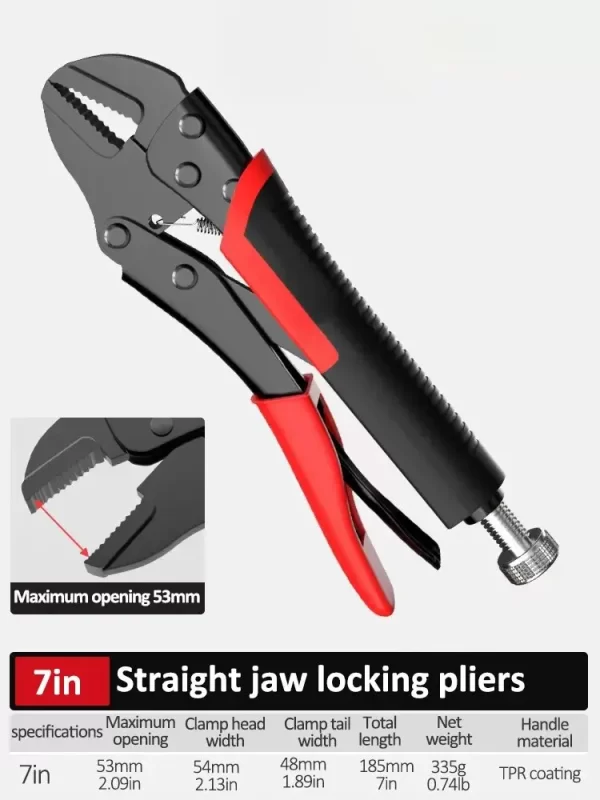 DELIXI ELECTRIC Lock Pliers 7-Inch Round/straight Universal Pressure Pliers - Image 5