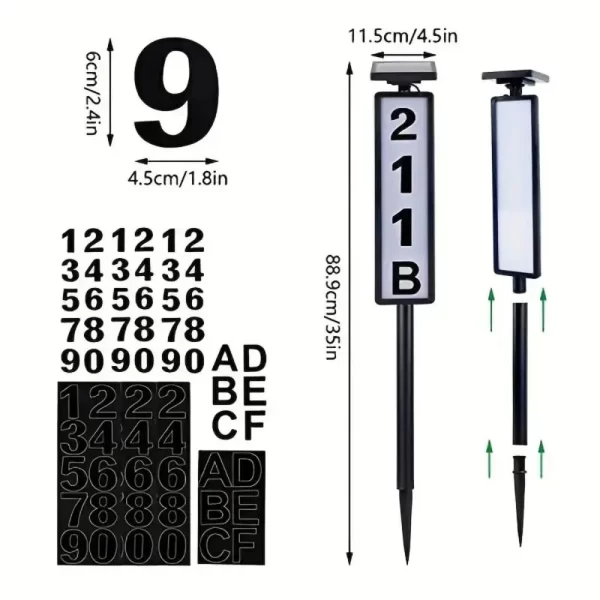 1pc Lighting House Number Light, Solar Address Sign Light With Stake,Solar Powered LED Lighting - Image 6