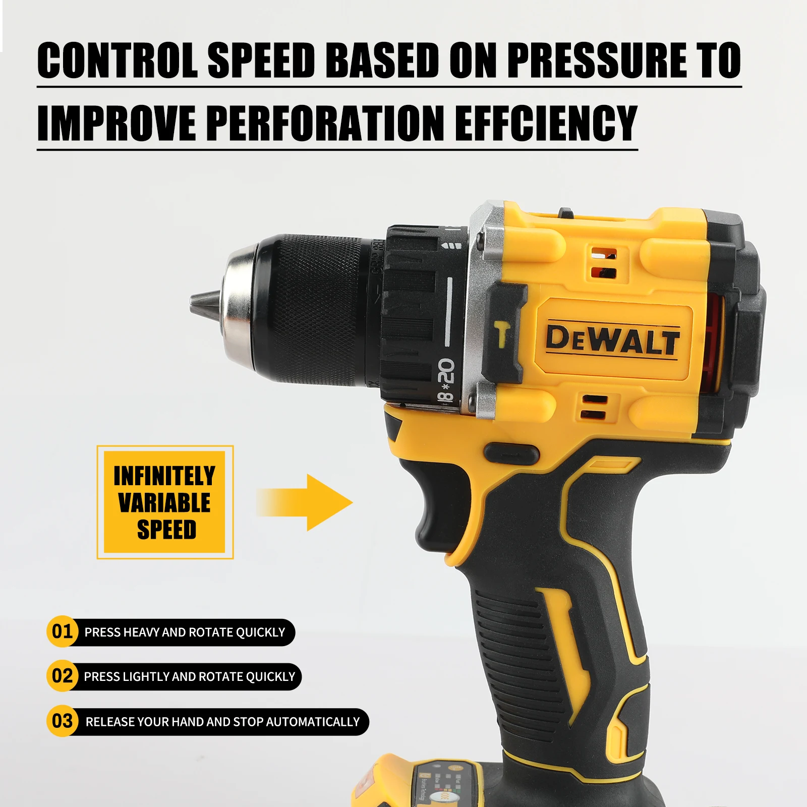 DEWALT DCD805 20V High - Performance Brushless Cordless Impact Drill & Screwdriver - Ideal for Pros & DIYers - Image 4