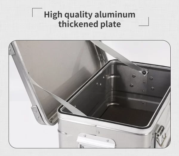 MOUNTAINHIKER Outdoor Storage Box Camping Picnic Travel Aluminum Alloy Large Capacity Box Silver Storage Bag 30-80L - Image 26