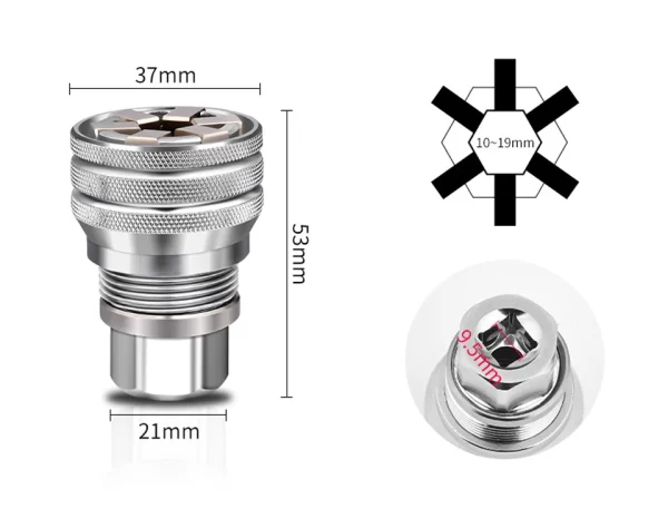 Universal sleeve 3/8 inch 10-19 mm Adjustable Hex universal Socket Torque Ratchet  Wrench - Image 14