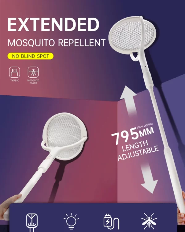 3500V 5in1 Mosquito Killer Lamp Multicunctional Angle Adjustable Bug Zapper Electric USB Rechargeable Mosquito Fly Bat Swatter - Image 13