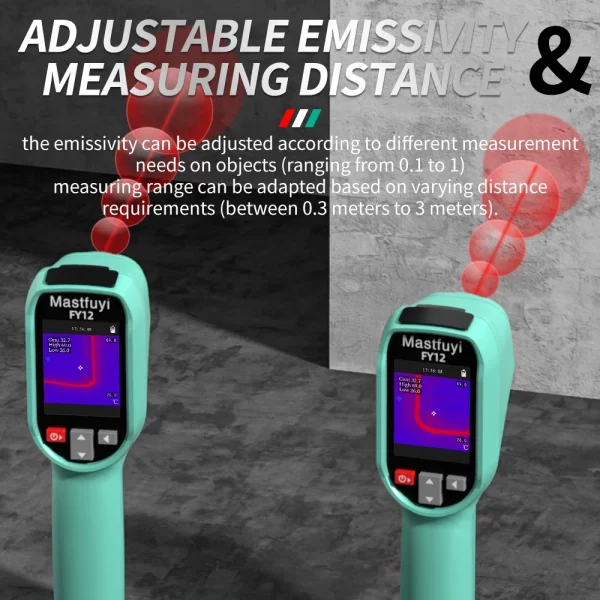 MASTFUYI FY12 Handheld Thermal Imager -20~550°C 15 False Color Non-contact Temperature Measurement 50×50° - Image 3