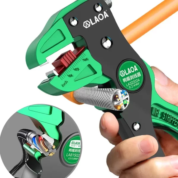 LAOA Automatic Wire Stripper Flatwire Cutter Stripping Plier 0.2 to 4mm Range Length Adjustment - Image 4