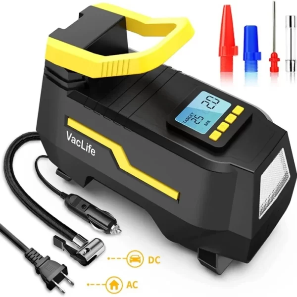 DC/AC 12V/100-230V 150PSI Car Air Compressor Tire Inflator Air Pump with Digital Pressure Gauge - Image 10