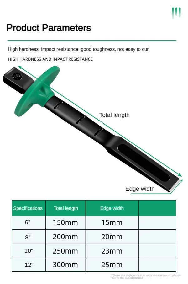 6/8/10/12 Inch Chrome Vanadium Steel Stone Flat Chisel With Hand Guard - Image 21