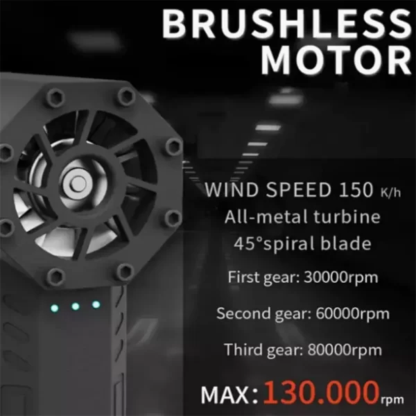 130000RPM Mini Fan Electric Air Duster Adjustable wind speed Portable Turbo Violent Blower Rechargeable - Image 10