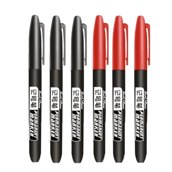 6 PCS Permanent Marker Pen Manga Drawing Markers Black Blue Red Waterproof - Image 20