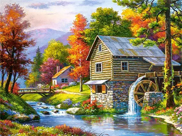5D DIY Diamond Painting Landscape House Full Round Drill Embroidery Forest Scenery Cross Stitch Set Art Home - Image 15