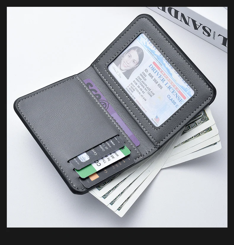 1Pc New Ultra-thin Mini Soft PU Leather Credit Card Wallet Holder Short Vertical High Quality Men's Wallet - Image 22