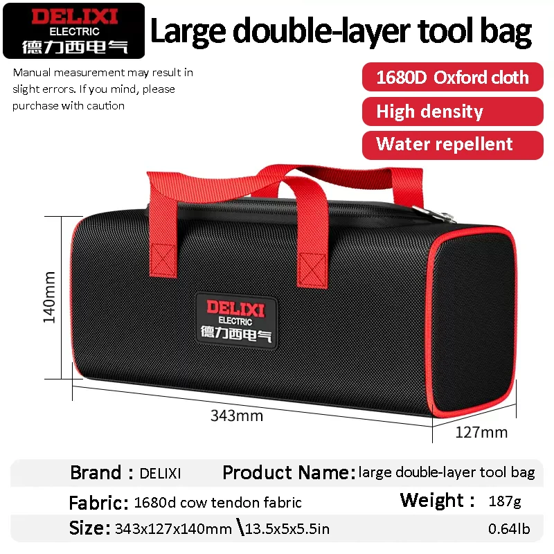 DELIXI ELECTRIC Tool Bag Oxford Cloth Portable Storage Bag, Professional Electrician and Carpenter, HandBag - Image 10