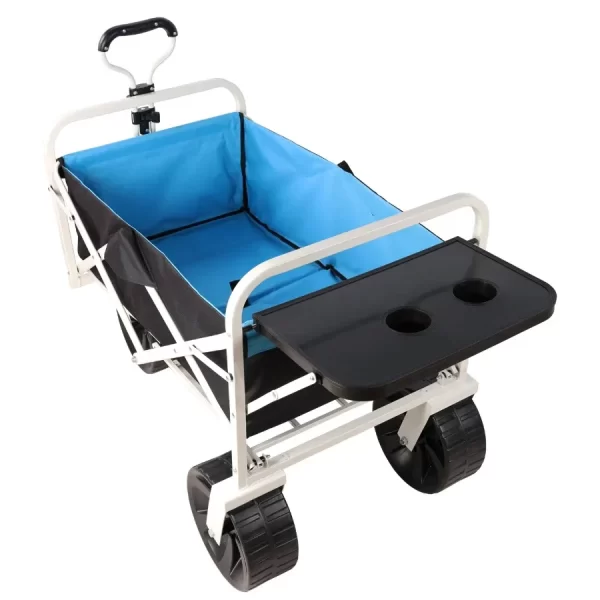 Folding Wagon Garden Shopping Beach Cart (white) - Image 3