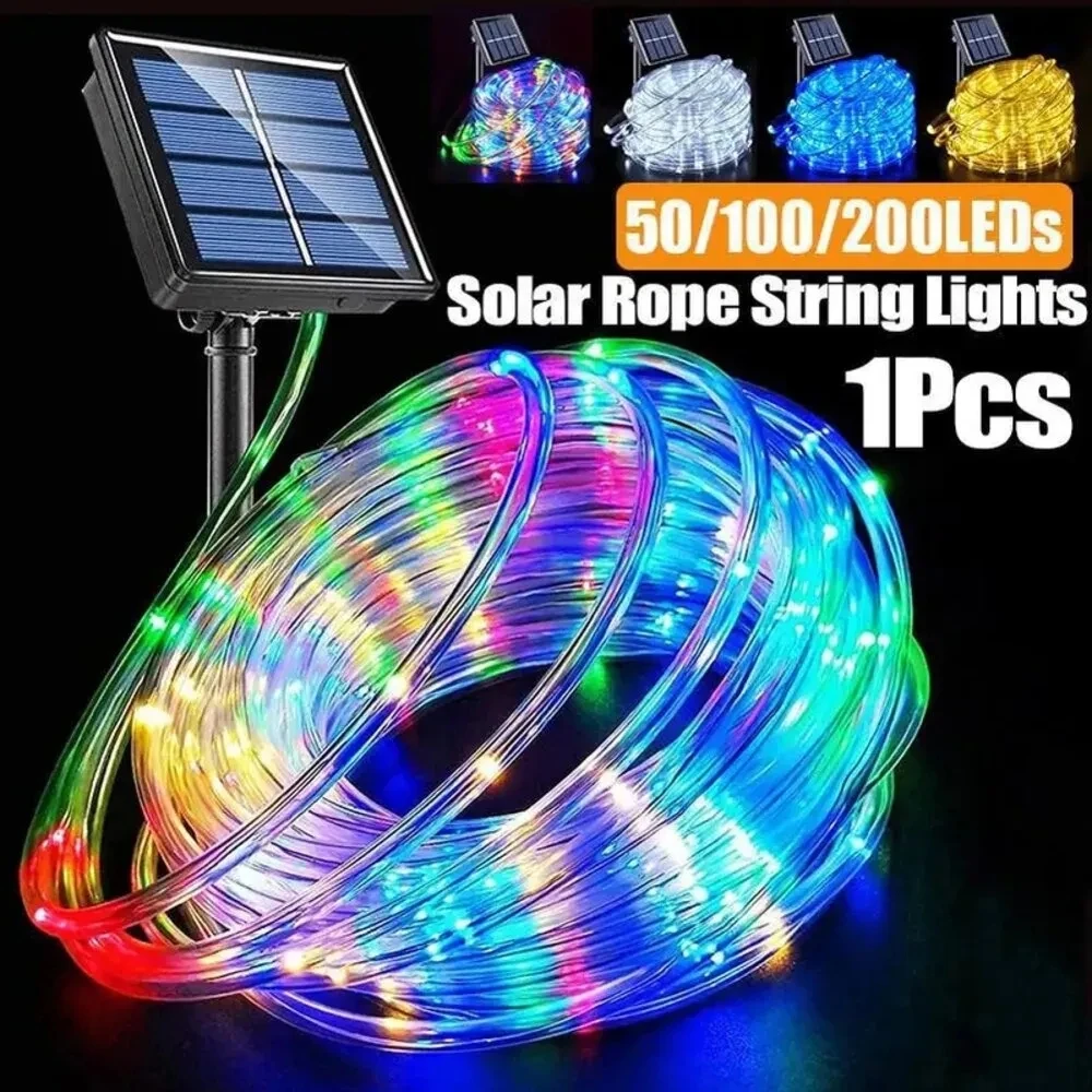 Outdoor Solar Tube Rope Led Light Garden Christmas Decoration Fairy String Light - Image 12