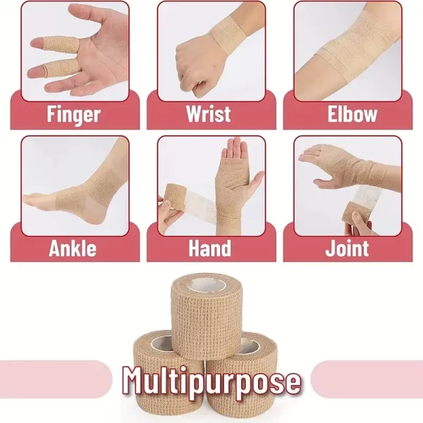 10 Rolls Medical Adhesive Bandage Elastic Breathable Sports Self Adhesive Tape - Image 6
