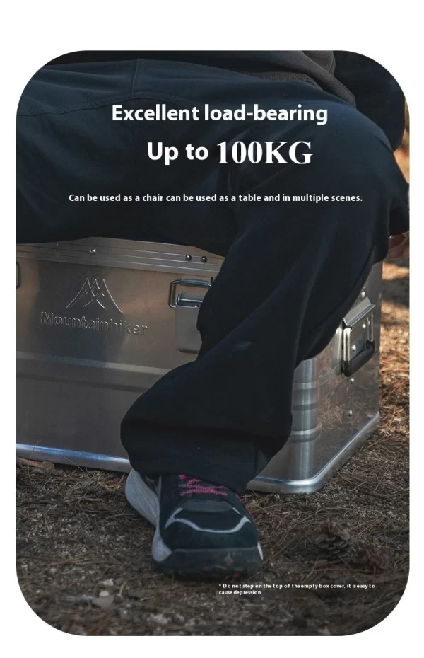 MOUNTAINHIKER Outdoor Storage Box Camping Picnic Travel Aluminum Alloy Large Capacity Box Silver Storage Bag 30-80L - Image 46