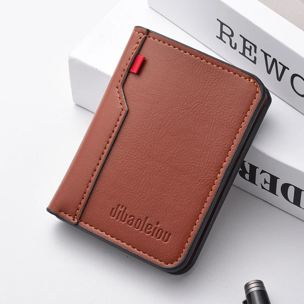 1Pc New Ultra-thin Mini Soft PU Leather Credit Card Wallet Holder Short Vertical High Quality Men's Wallet - Image 12