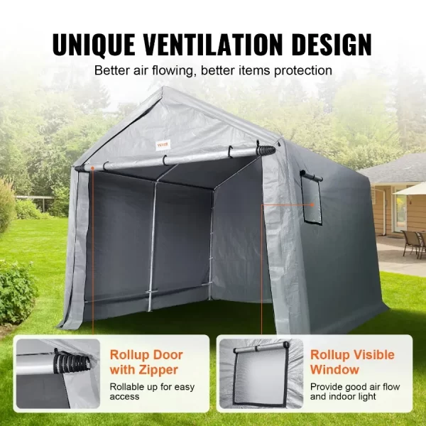 Portable Shed Outdoor Storage Shelter 10 x 10 x 8.5 ft Heavy Duty All-Season Instant Storage Tent - Image 8