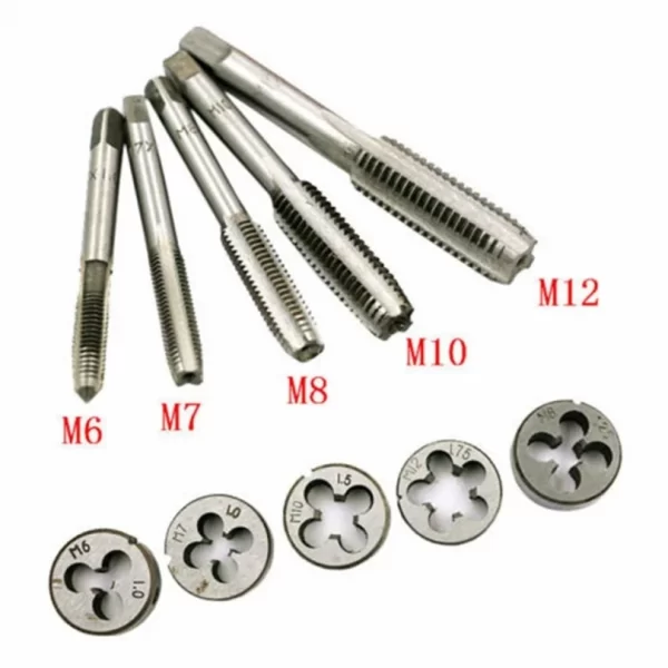 Multifunction Tap and Die Set 12/20Pcs M3-M12 Metric Screw Thread Plugs Hand Screw Taps Straight Taper Tapping and Thread Tools - Image 5