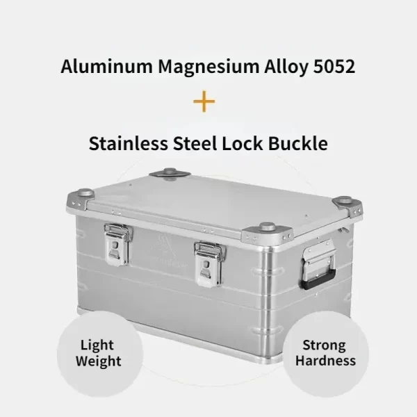 MOUNTAINHIKER Outdoor Storage Box Camping Picnic Travel Aluminum Alloy Large Capacity Box Silver Storage Bag 30-80L - Image 5