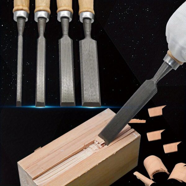 4Pcs Wood Carving Chisels Set Professional for Woodworking - 8/12/16/20mm Comfortable Beech Handle Wood Chisels - Image 7