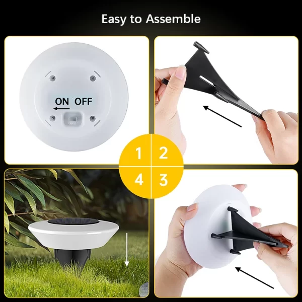 1/4PCS Solar Outdoor Lights 14LED Waterproof Lawn Lamp,360° Floor Lighting - Image 5