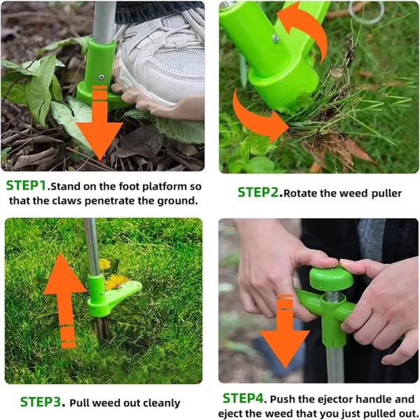 Long Handle Weed Remover Durable Garden Lawn Weeder Outdoor Yard Grass Root Puller - Image 5