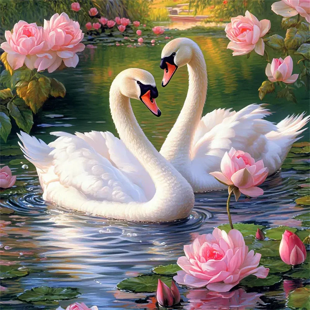 Evershine 5D DIY Diamond Painting Swan Animal Full Square Round Drill Flower Embroidery Lake Needlework Wall Decoration - Image 7