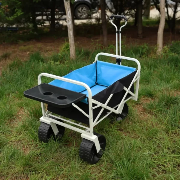 Folding Wagon Garden Shopping Beach Cart (white) - Image 7