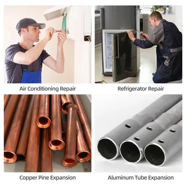 Swaging Tool 5 in 1 Air Conditioner Copper Pipe Expander Swaging Drill Bit Set with Hex Shank, with 1/4, 3/8, 1/2, 5/8, 3/4 Bits - Image 5