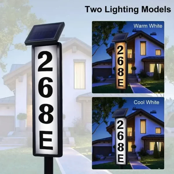 1pc Lighting House Number Light, Solar Address Sign Light With Stake,Solar Powered LED Lighting - Image 7