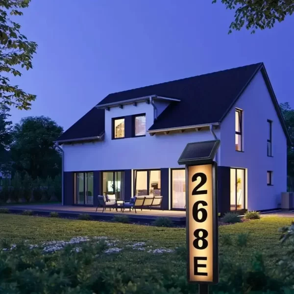 1pc Lighting House Number Light, Solar Address Sign Light With Stake,Solar Powered LED Lighting - Image 11