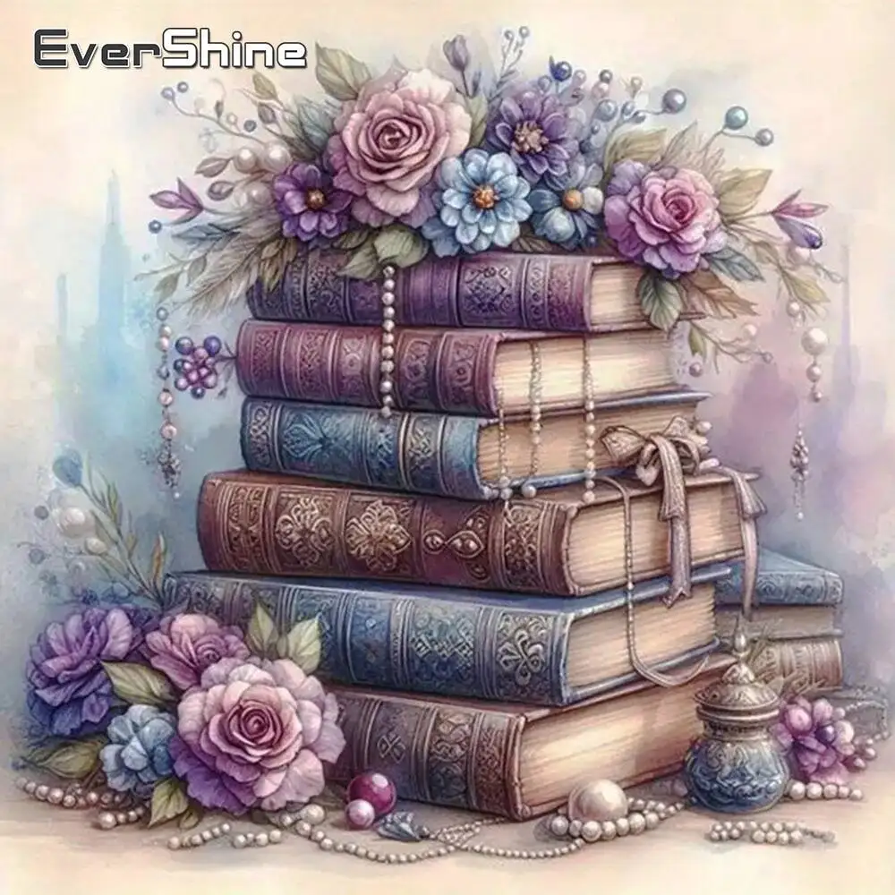Evershine 5D Diamond Painting Book Cross Stitch Diamond Mosaic Rose Rhinestones Embroidery Flower
