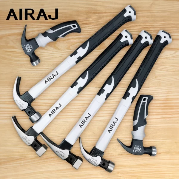 AIRAJ Short/Long Handle Claw Hammer Double Nail High Carbon Steel Household Durable