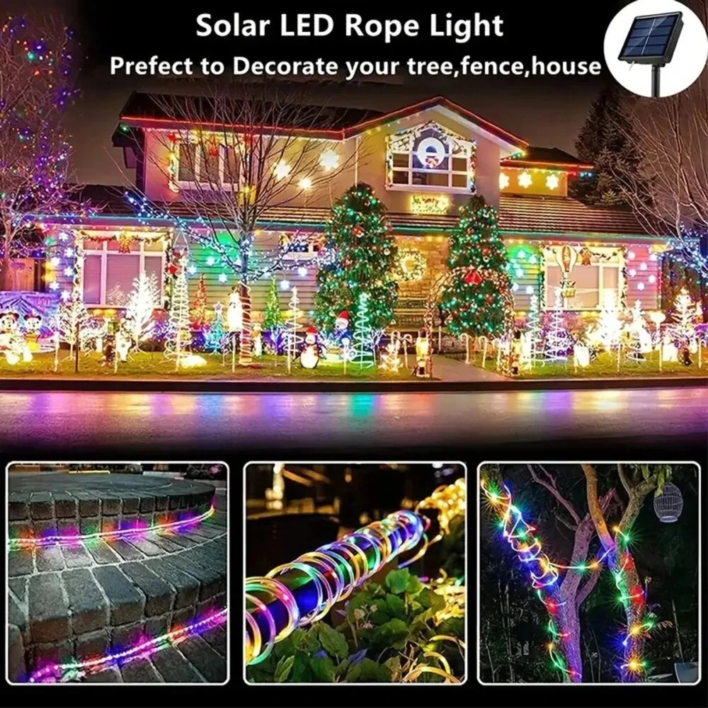 Outdoor Solar Tube Rope Led Light Garden Christmas Decoration Fairy String Light - Image 24