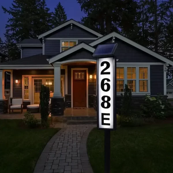1pc Lighting House Number Light, Solar Address Sign Light With Stake,Solar Powered LED Lighting - Image 9
