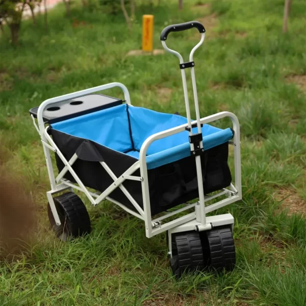 Folding Wagon Garden Shopping Beach Cart (white) - Image 6