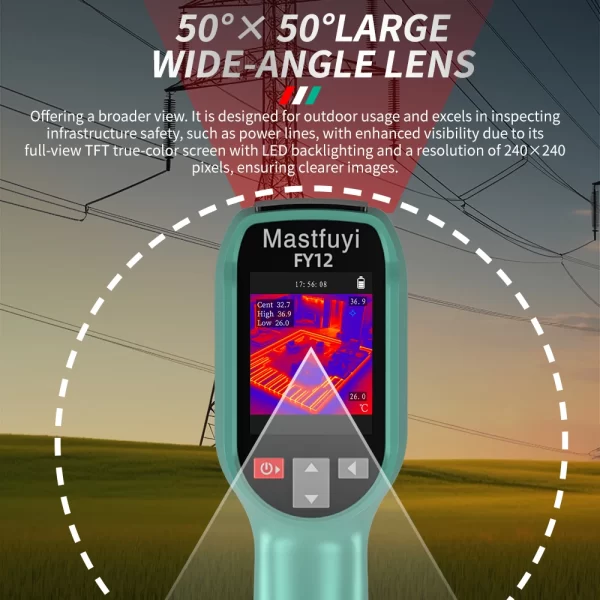 MASTFUYI FY12 Handheld Thermal Imager -20~550°C 15 False Color Non-contact Temperature Measurement 50×50° - Image 5
