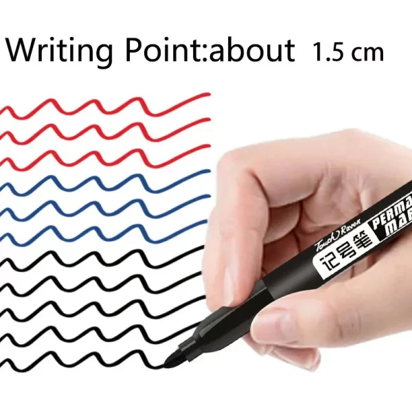 6 PCS Permanent Marker Pen Manga Drawing Markers Black Blue Red Waterproof - Image 5