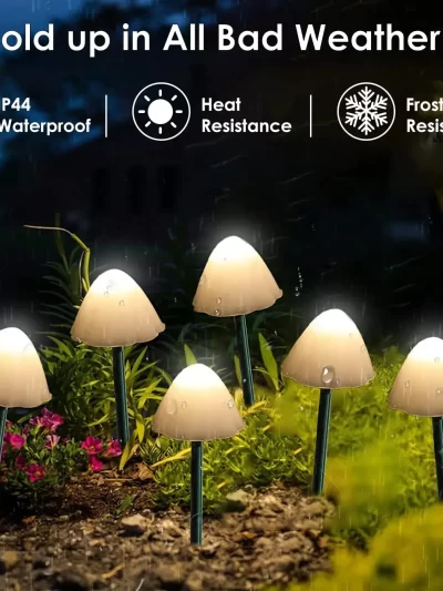 10 LED Solar Mushroom Lights Outdoor Waterproof Decorative Street Lights for Lawn Garden