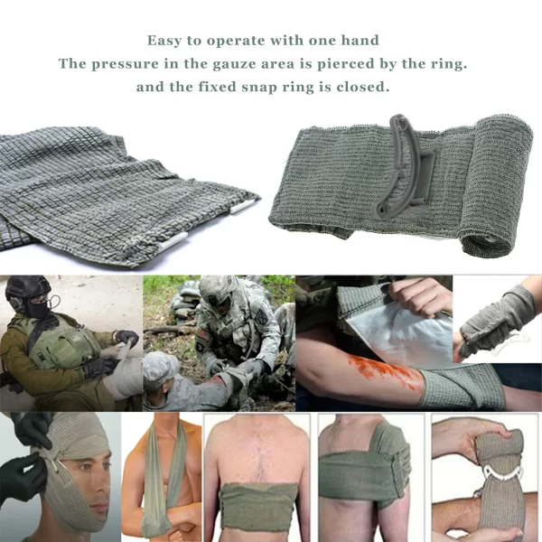 5/10PCS Israeli Bandage First Aid Trauma Hemostatic Bandage Kit Wound Traumatic Emergency Compression Bandages - Image 4