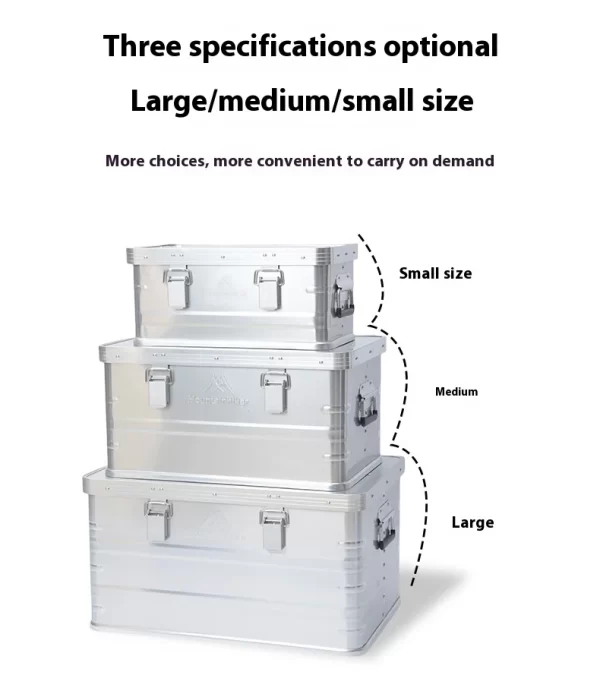 MOUNTAINHIKER Outdoor Storage Box Camping Picnic Travel Aluminum Alloy Large Capacity Box Silver Storage Bag 30-80L - Image 44