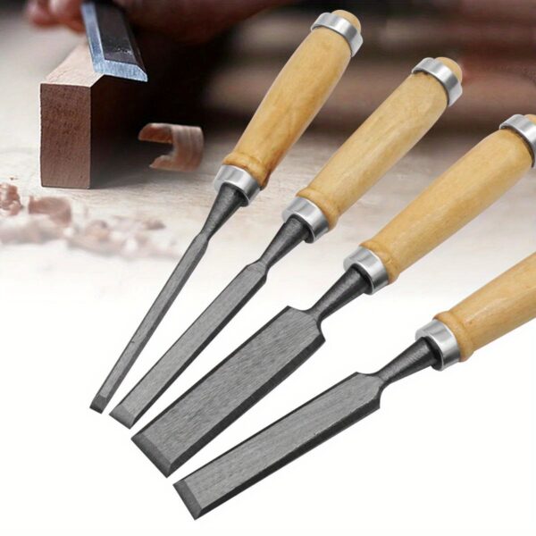 4Pcs Wood Carving Chisels Set Professional for Woodworking - 8/12/16/20mm Comfortable Beech Handle Wood Chisels - Image 13