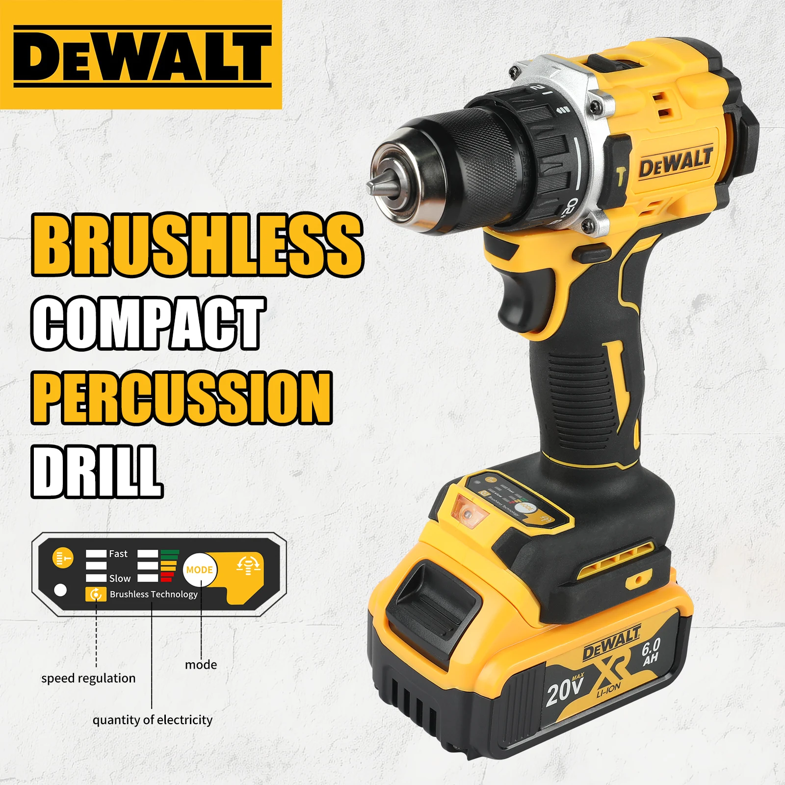 DEWALT DCD805 20V High - Performance Brushless Cordless Impact Drill & Screwdriver - Ideal for Pros & DIYers